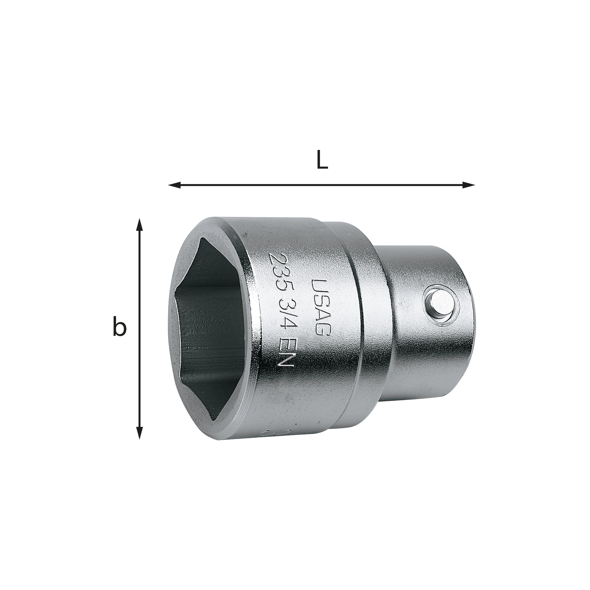 235 3/4 EN - Sockets with hexagonal mouth - Usag 235 3/4 EN - Sockets with hexagonal mouth - Usag